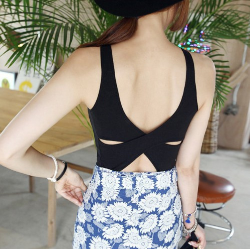 Maieu scurt de damă cu spatele deschis în trei culori