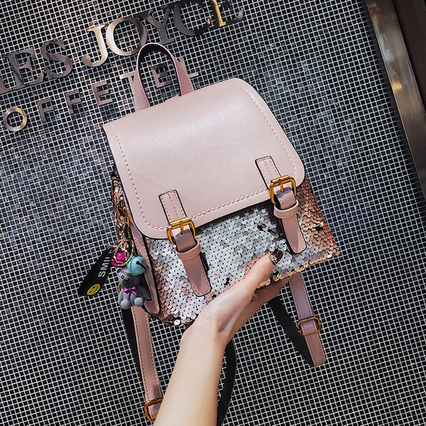 Rucsac mic de dama elegant cu paiete in trei culori