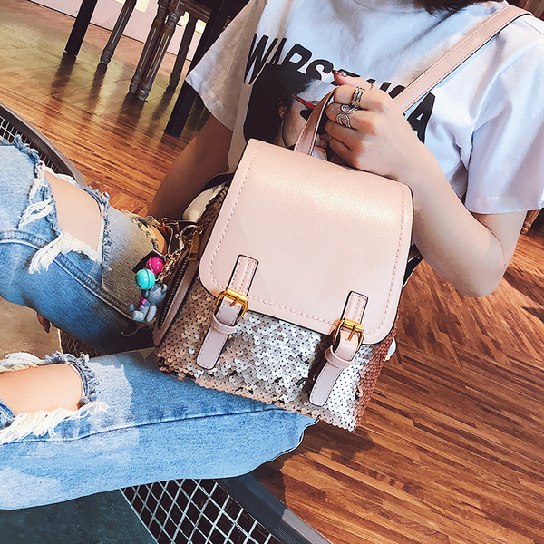 Rucsac mic de dama elegant cu paiete in trei culori