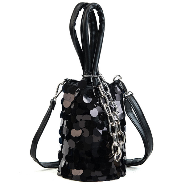 Geanta casual in trei culori cu paiete