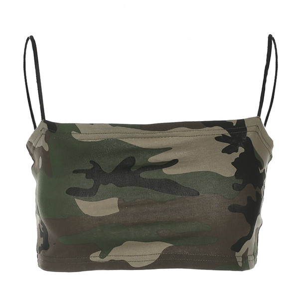 Top de damă sport-casual cu model de camuflaj