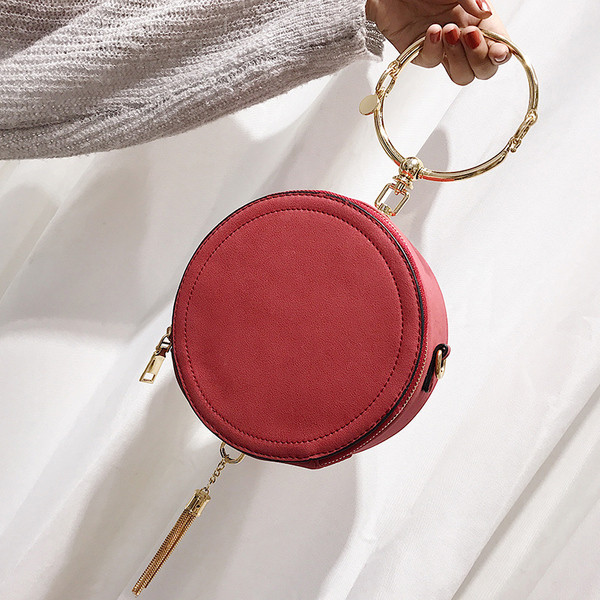 Mini 1anta de dama simplu in forma rotunda cu bretele duble