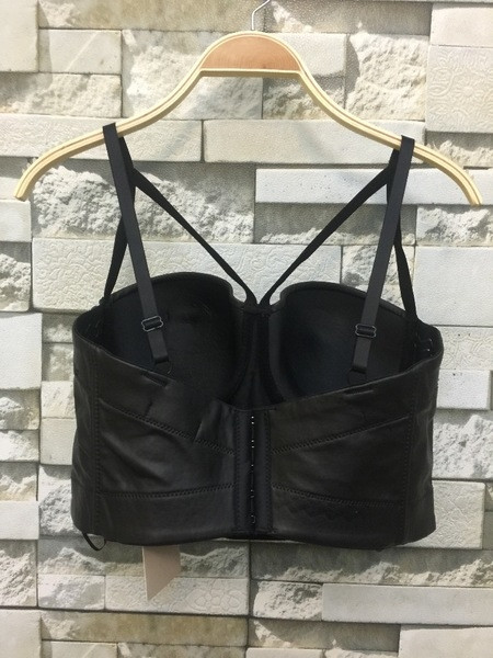 Bustiera dama din piele ecologica cu bretele reglabile