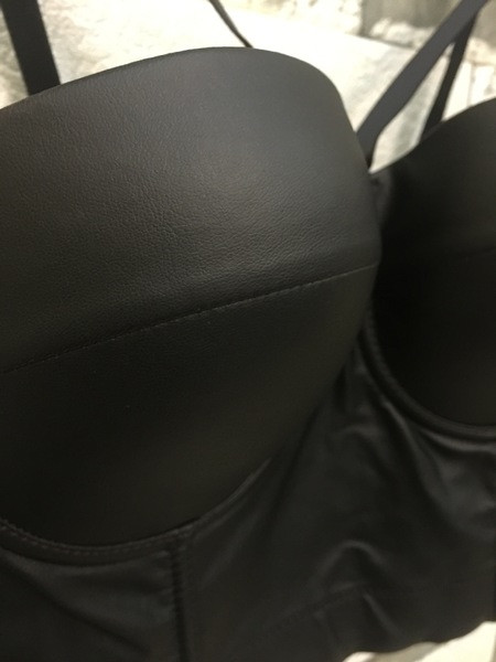 Bustiera dama din piele ecologica cu bretele reglabile