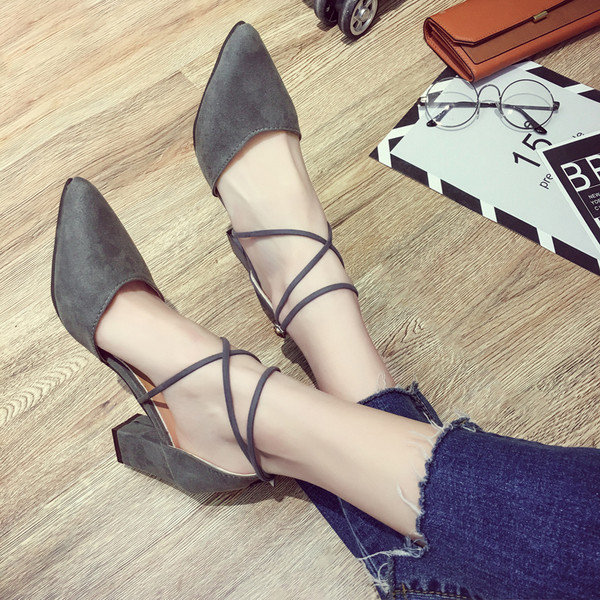 Pantofi de dama eleganti cu toc cu bretele in mai multe culori