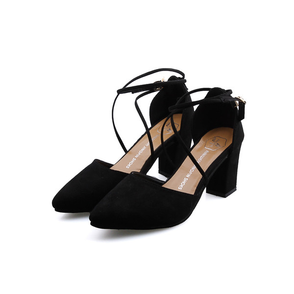 Pantofi de dama eleganti cu toc cu bretele in mai multe culori