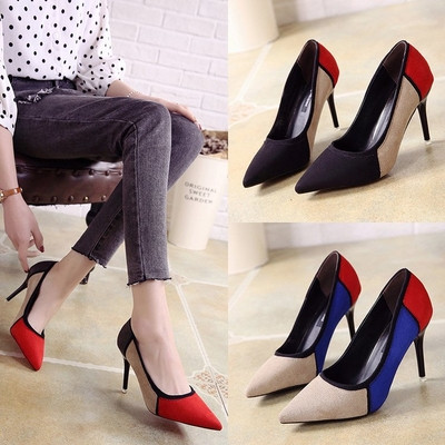 Стилни дамски обувки с тънък ток - няколко цвята