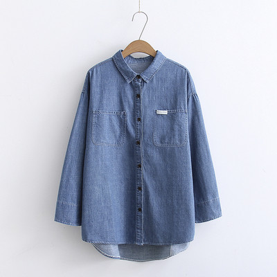 Camasa casual dama din denim in doua culori, model lat
