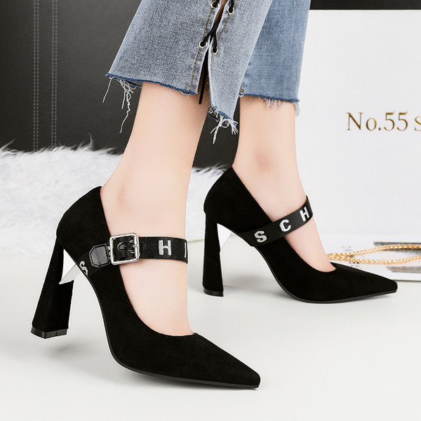 Pantofi de damă extravaganți cu toc cu curea - mai multe culori