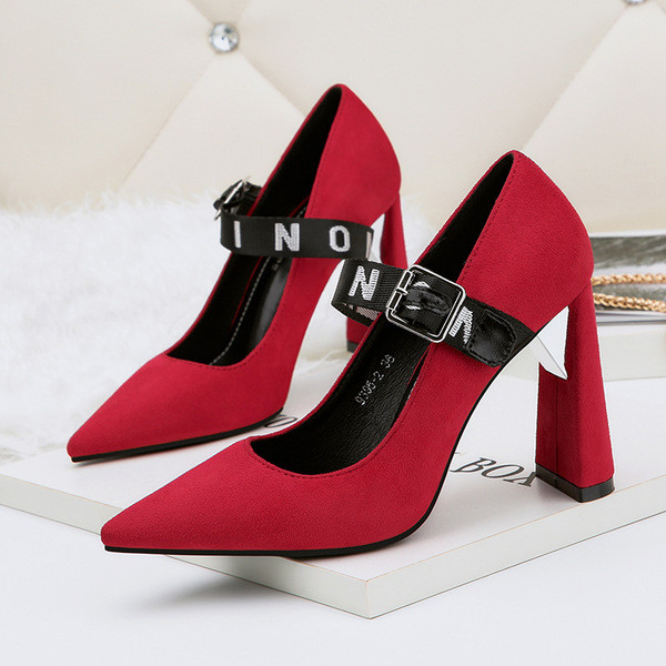 Pantofi de damă extravaganți cu toc cu curea - mai multe culori