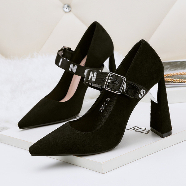 Pantofi de damă extravaganți cu toc cu curea - mai multe culori