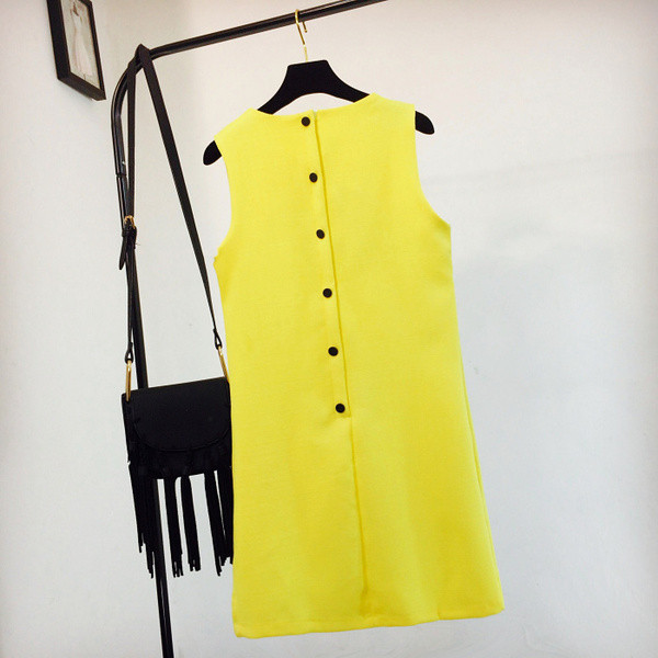 Γυναικείο  φόρεμα σε κίτρινο χρώμα με επιγραφές