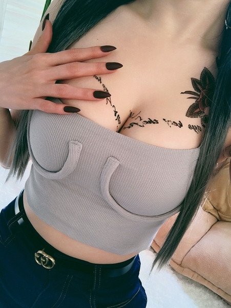 Maieu scurt de damă cu decor în trei culori