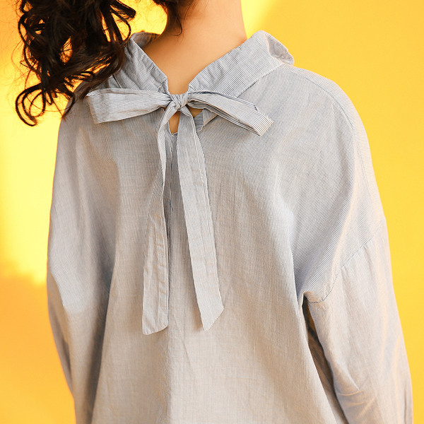 Camasa moderna de dama model lat cu panglica pe spate