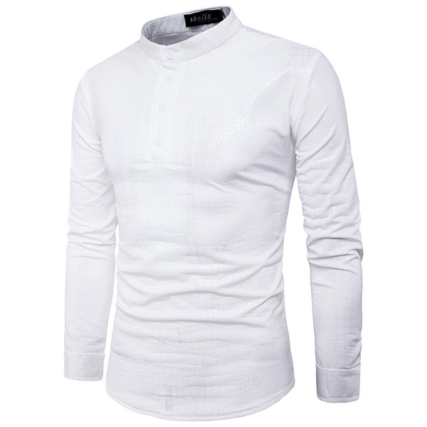 Cămașă modernă pentru bărbați în trei culori cu imitație de piele