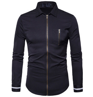 Ανδρικό πουκάμισο με μακριά μανίκια και πολύχρωμη μανσέτα