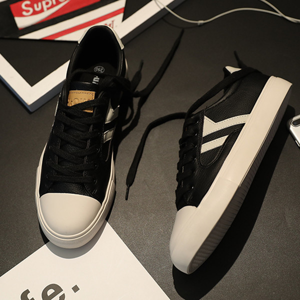 Adidași bărbați din piele cu decor a doua culoare