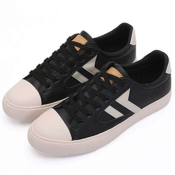 Adidași bărbați din piele cu decor a doua culoare