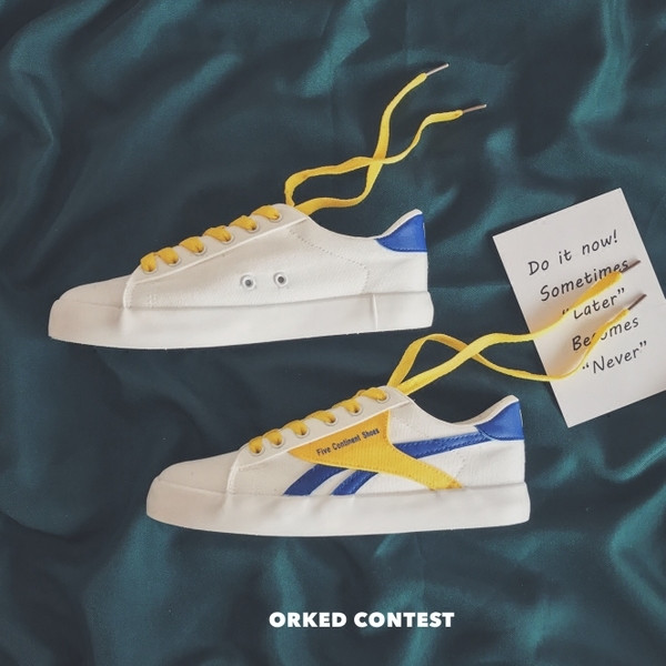 Adidasi pentru barbati cu elemente colorate si cravate in mai multe culori