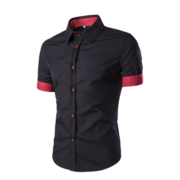 Κομψό ανδρικό πουκάμισο κοντομάνικο  σε διάφορα χρώματα