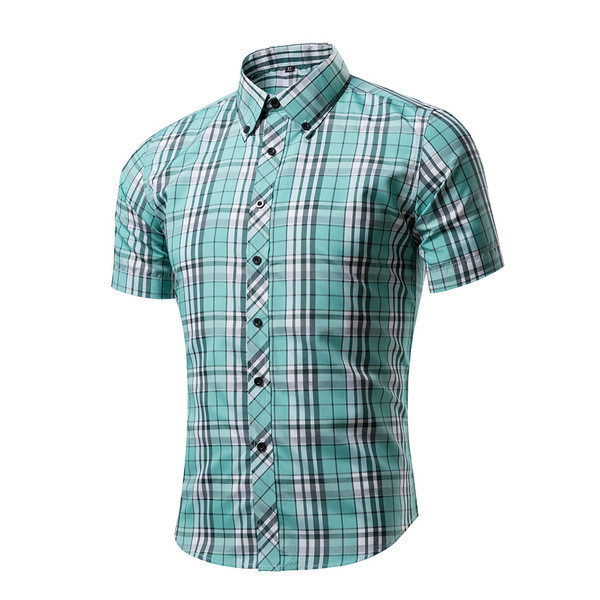 Cămașă bărbați în carouri în diferite culori cu mâneci scurte