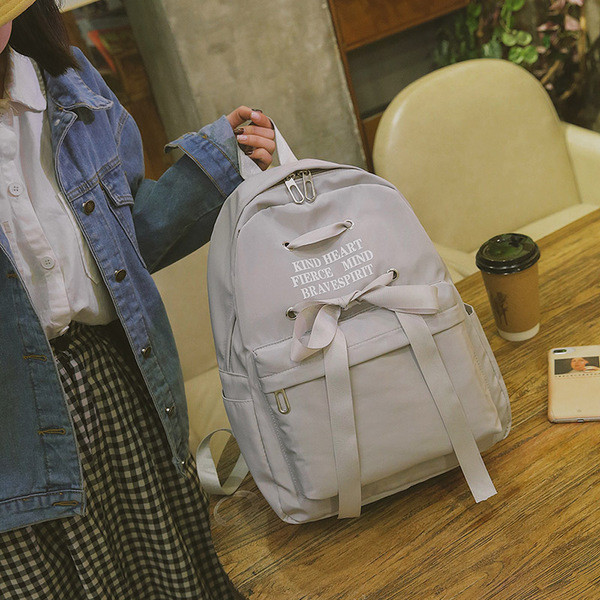 Rucsac de damă de zi cu zi cu inscripție și cravate în trei culori