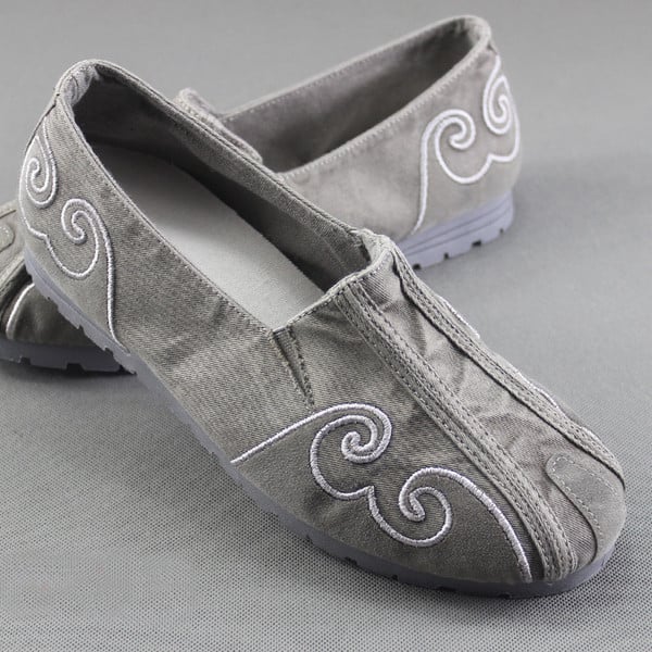 Mocasini casual din denim pentru barbati cu decor 3D