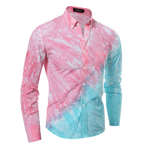 Színes, hosszú ujjú férfi ing mindennapi használatra