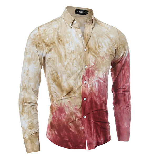 Színes, hosszú ujjú férfi ing mindennapi használatra