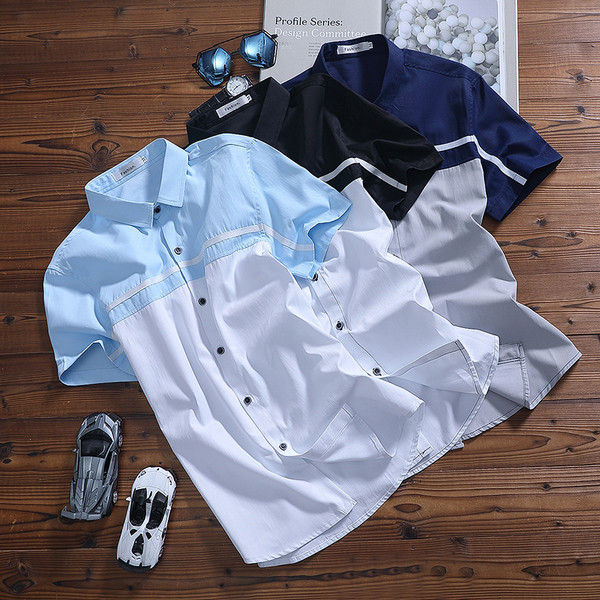 Cămașă de vară pentru bărbați cu mâneci scurte în diferite culori