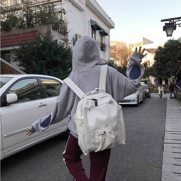 Rucsac casual dama in alb si negru