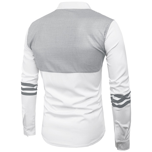 Cămașă casual pentru bărbați cu guler O și inscripție