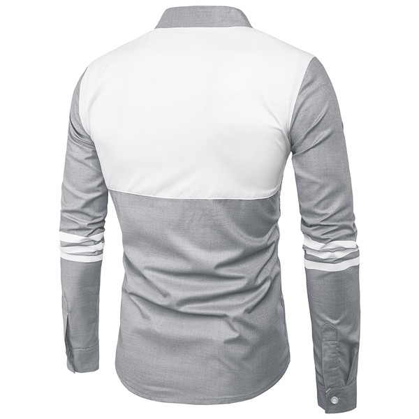 Cămașă casual pentru bărbați cu guler O și inscripție