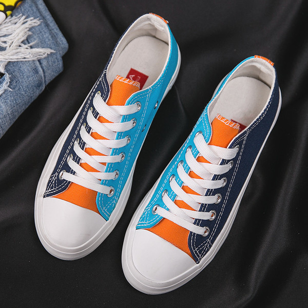 Adidași colorați pentru bărbați din material textil, potriviți pentru utilizarea de zi cu zi