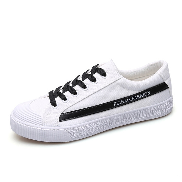 Adidași bărbați de primăvară-vară cu talpă plată și decor a doua culoare