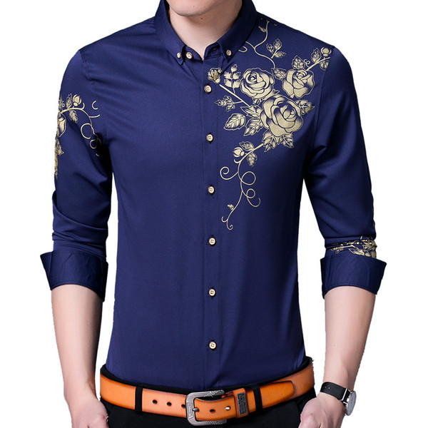 Cămașă de vară pentru bărbați cu mâneci lungi și scurte în diferite culori cu motive florale
