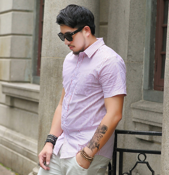 Cămașă de vară pentru bărbați cu mâneci scurte model larg în diferite culori