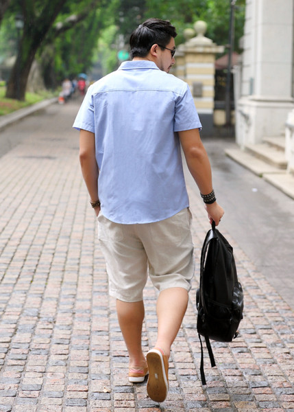 Cămașă casual bărbați cu mâneci scurte model larg