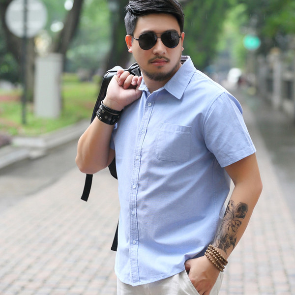 Cămașă casual bărbați cu mâneci scurte model larg