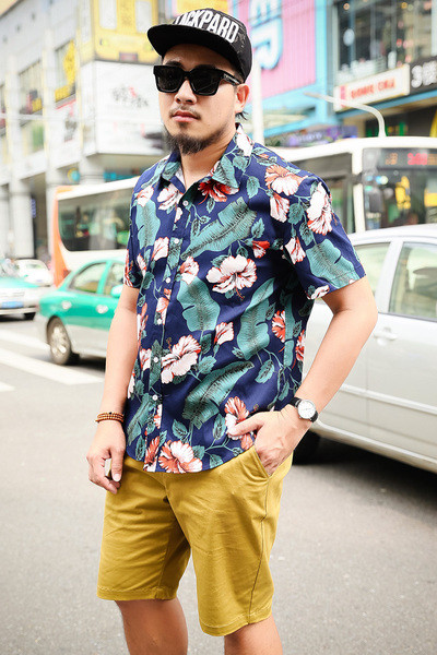 Cămașă de vară pentru bărbați model larg cu model floral