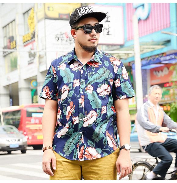 Cămașă de vară pentru bărbați model larg cu model floral