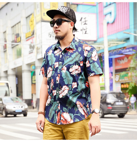 Cămașă de vară pentru bărbați model larg cu model floral