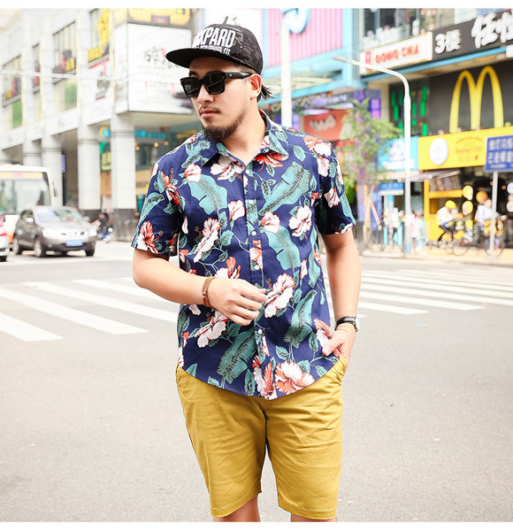 Cămașă de vară pentru bărbați model larg cu model floral