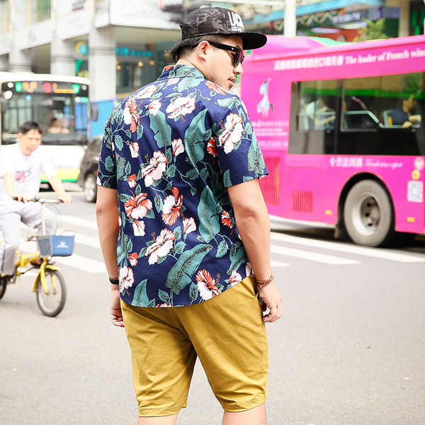 Cămașă de vară pentru bărbați model larg cu model floral