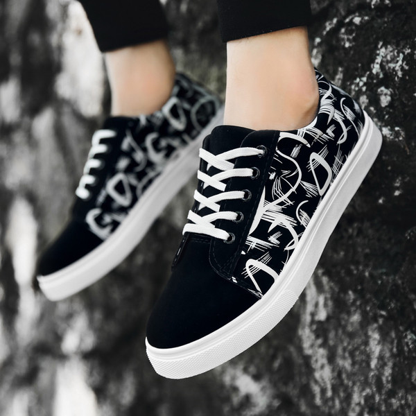 Adidași moderni pentru bărbați cu imprimeu color lateral, potriviti pentru utilizarea de zi cu zi