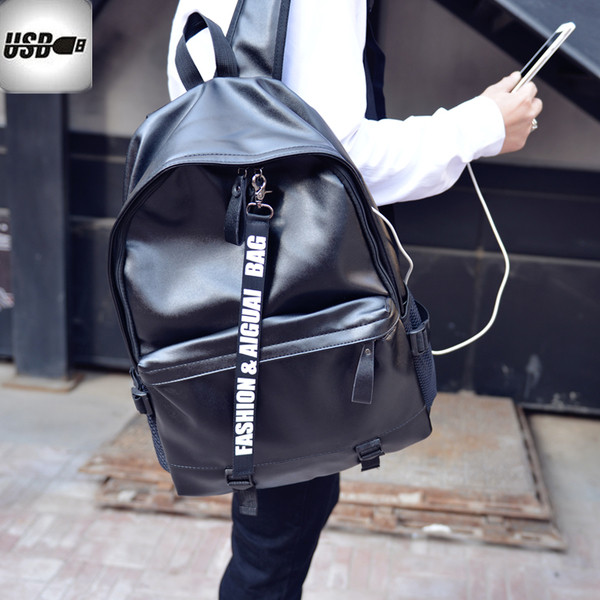 Rucsac barbatesc din piele ecologica cu bretele moi - mai multe modele in negru