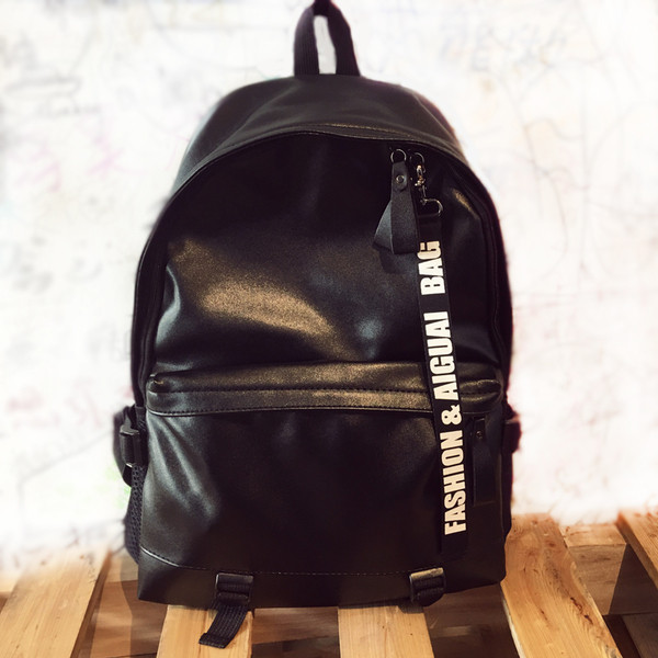 Rucsac barbatesc din piele ecologica cu bretele moi - mai multe modele in negru