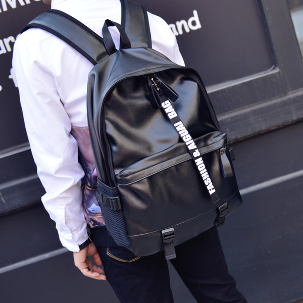 Rucsac barbatesc din piele ecologica cu bretele moi - mai multe modele in negru