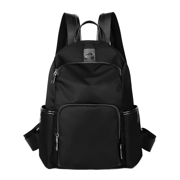 Rucsac sport de damă cu buzunare laterale în negru și albastru