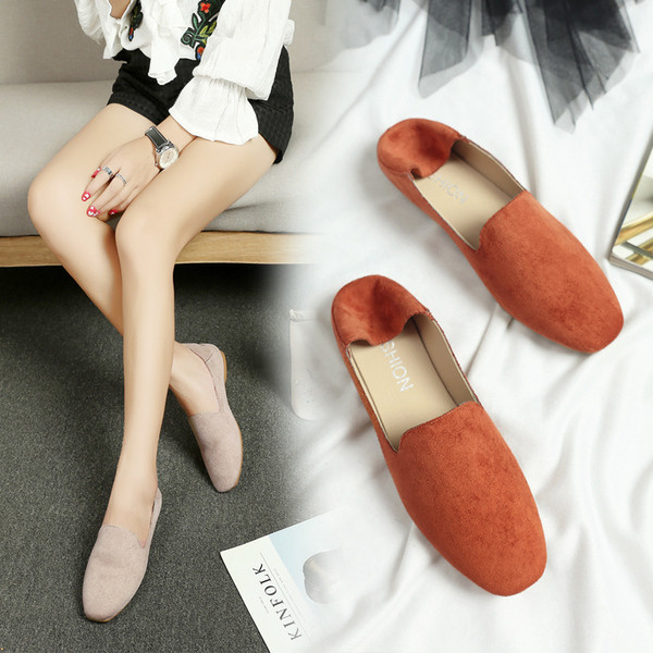 Pantofi de piele intoarsa curati de primavara in mai multe culori pentru doamne